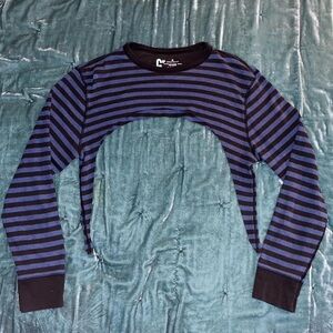 GAP Black and Blue Striped Crop Top